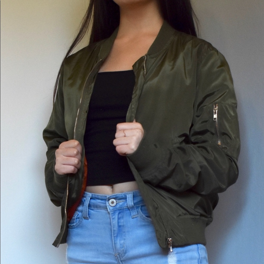 Army Green Bomber Jacket